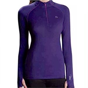 PARADOX Performance Purple Merino wool Blend Zip Long Sleeve base layer Top M